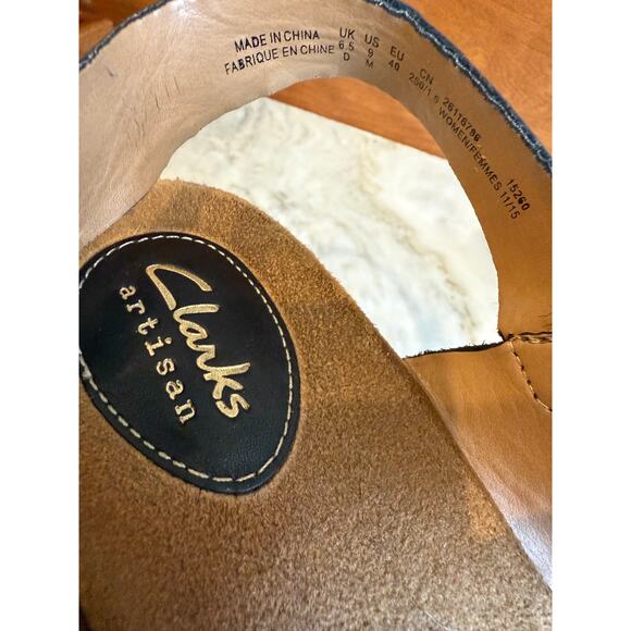 Clarks Artisan Caslyn Kat Wedge Platform Sandals Black 9 - Picture 8 of 9